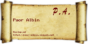 Paor Albin névjegykártya